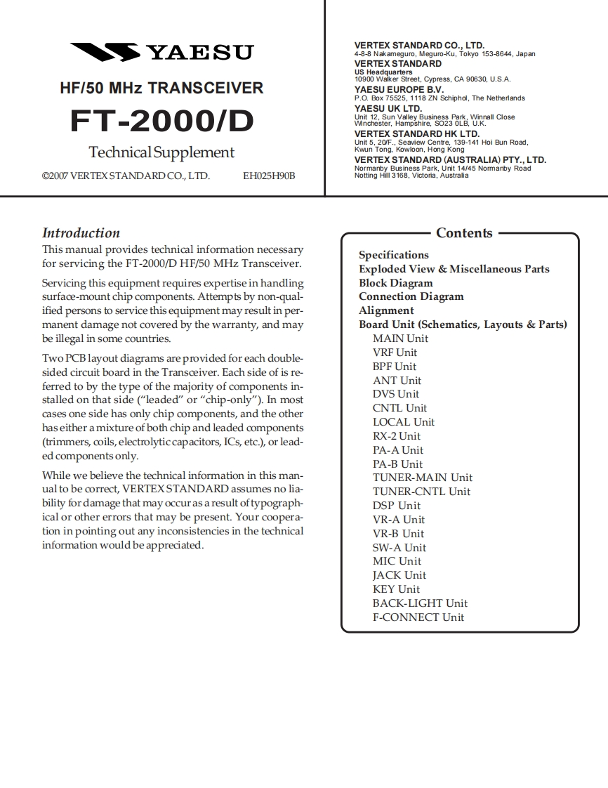 FT-2000_D_维修维护电器原理图手册_2007