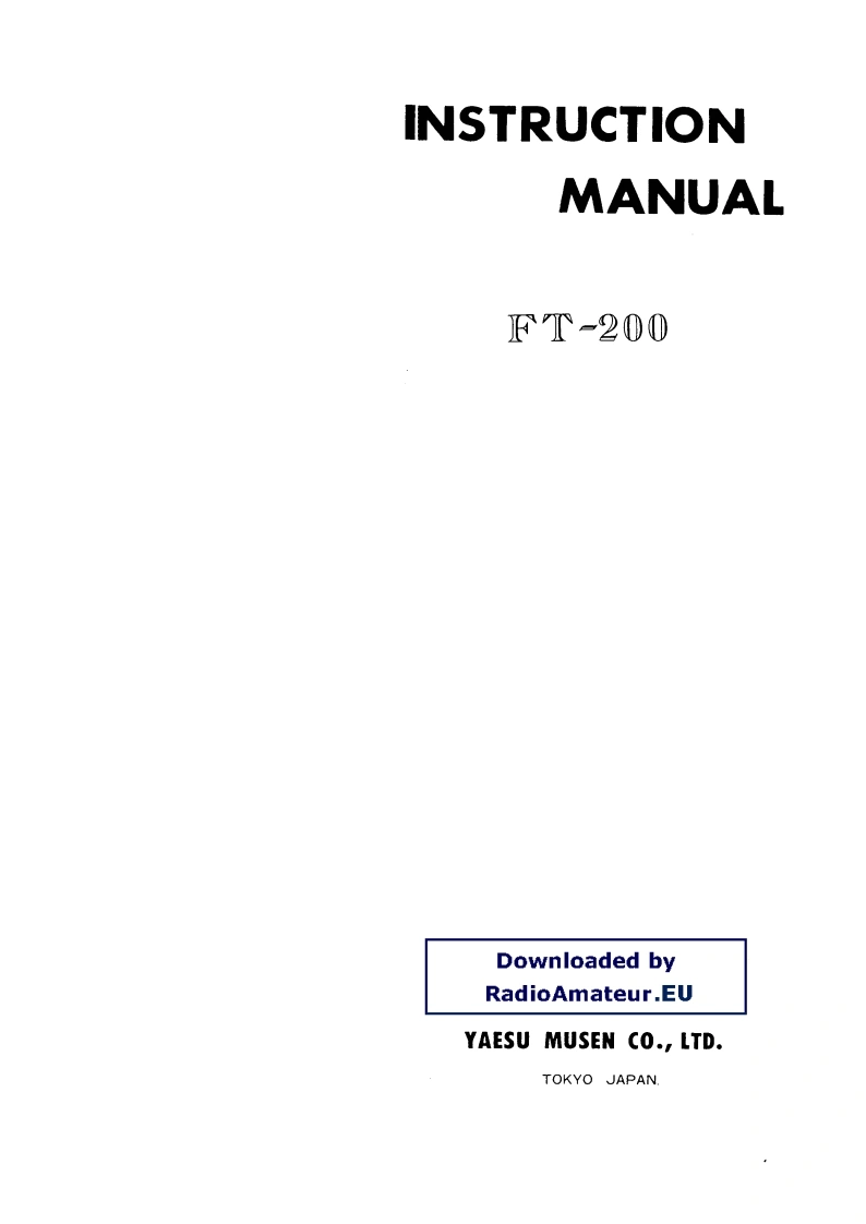 FT-200_user操作说明书手册_VK4YKR-找手册网