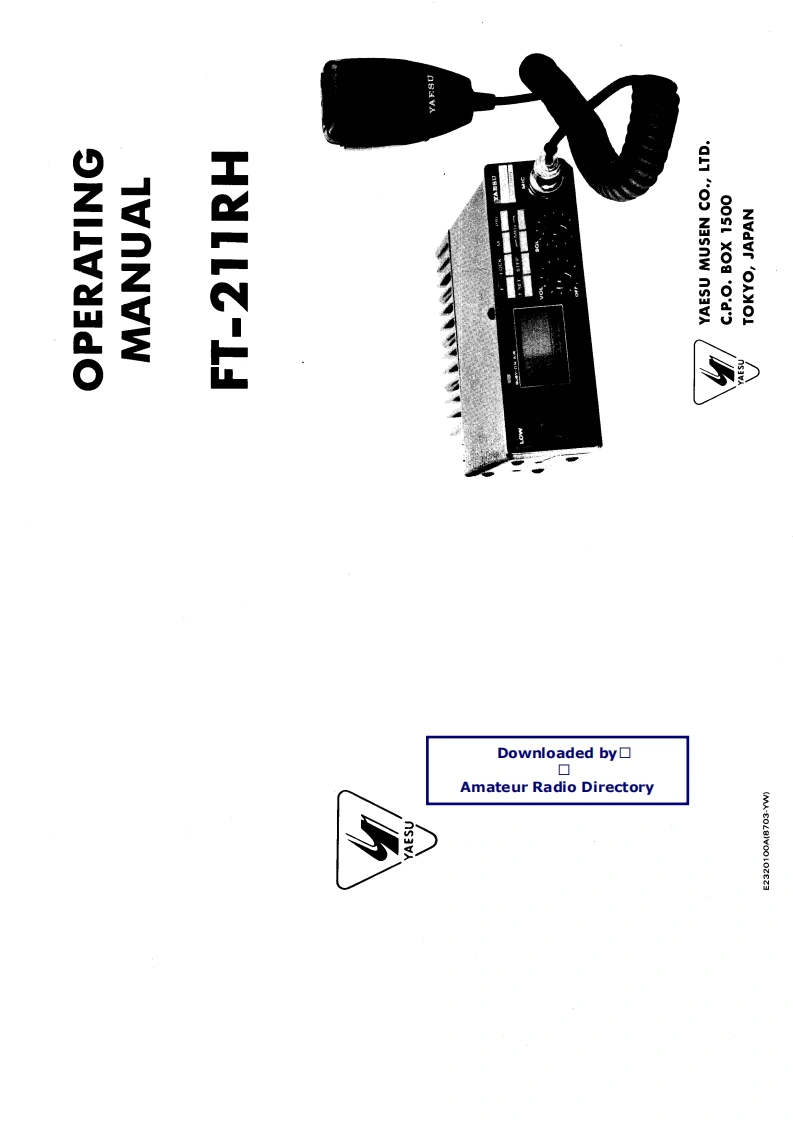 FT-211RH_user操作说明书手册