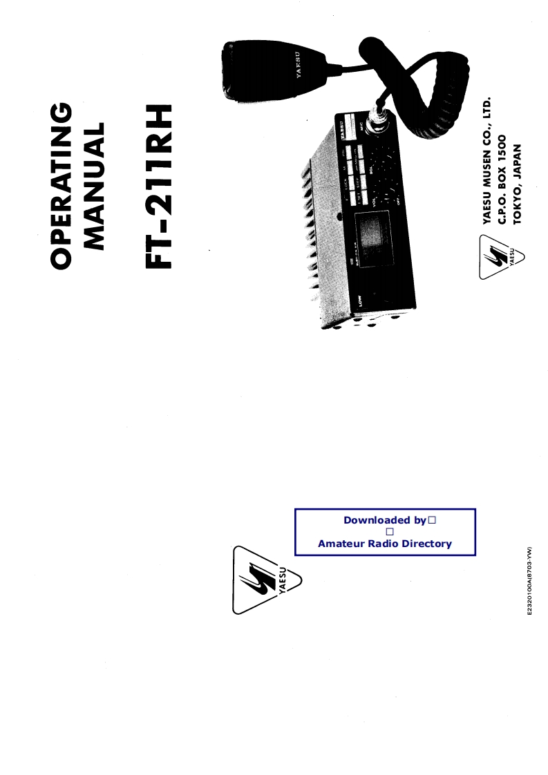 FT-211RH_user操作说明书手册