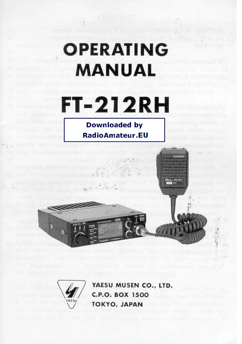 FT-212RH_user操作说明书手册
