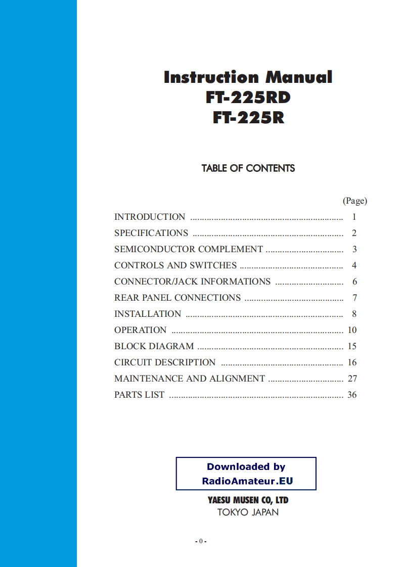 FT-225R_RD_user操作说明书手册