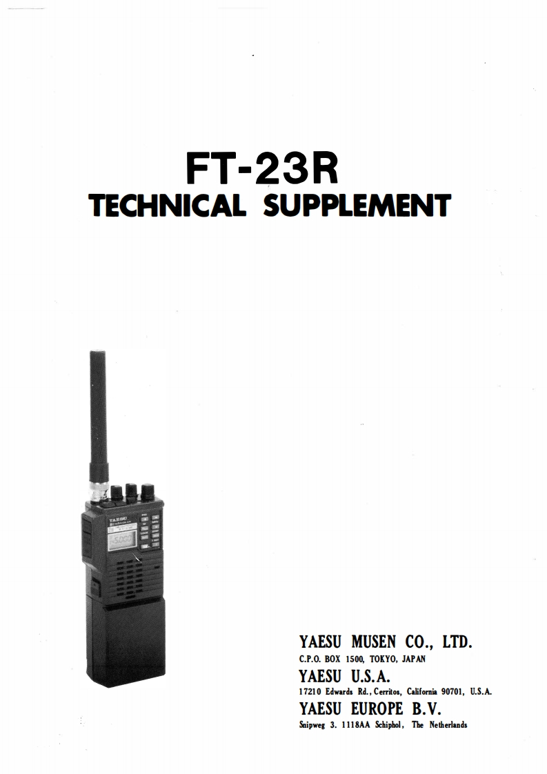 FT-23R_Technical_Supplement维修手册含电器原理图