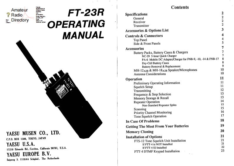 FT-23R_user操作说明书手册