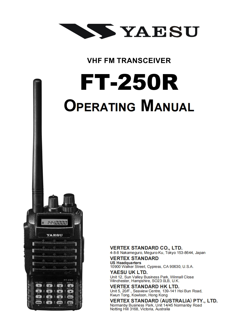 FT-250R_Manual操作说明书手册