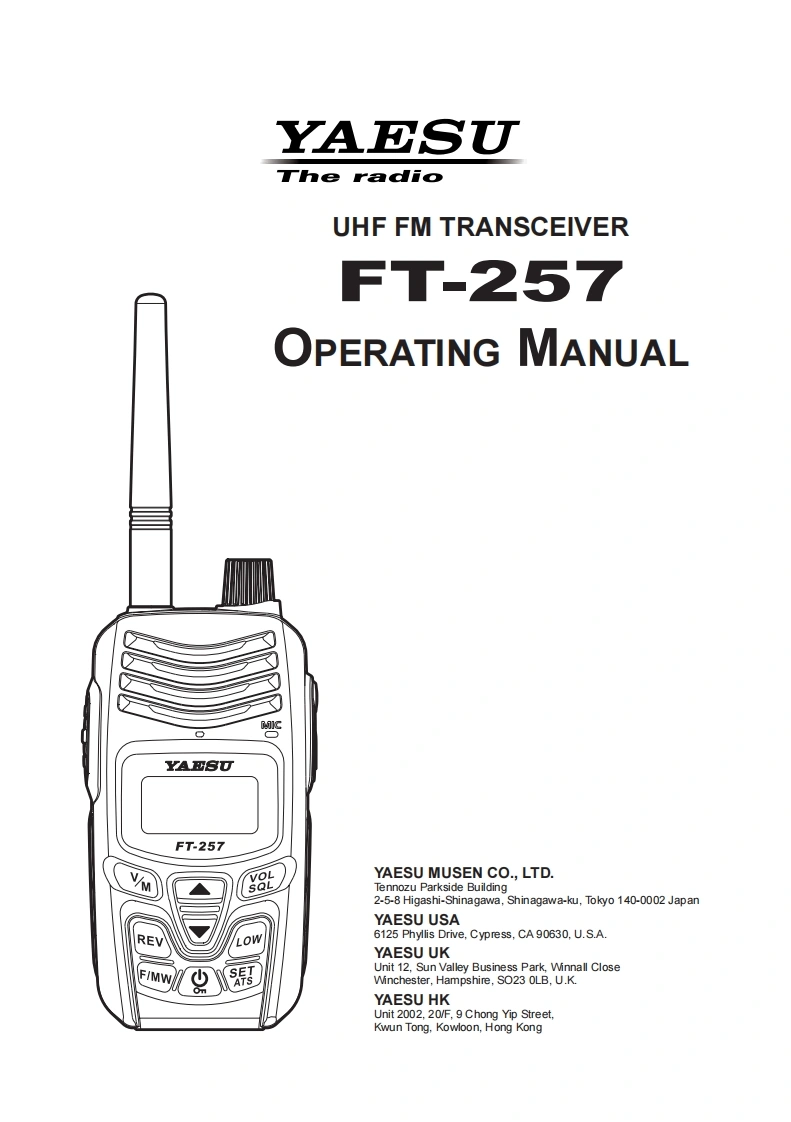 FT-257_操作说明书手册_USA_EXP_EH053U100