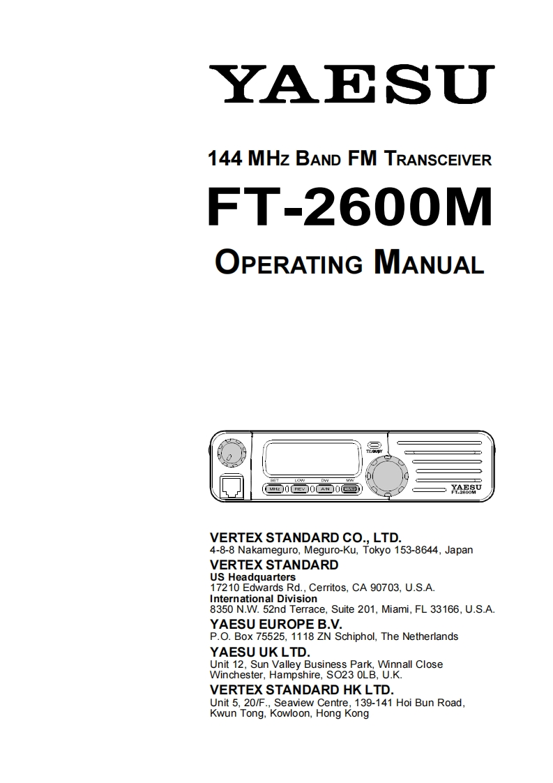 FT-2600M_Operating使用说明书手册
