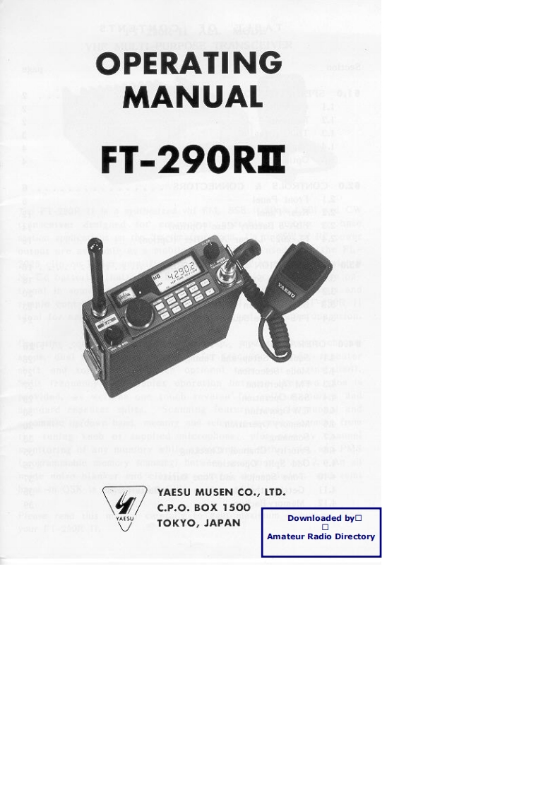 FT-290R2_user操作说明书手册