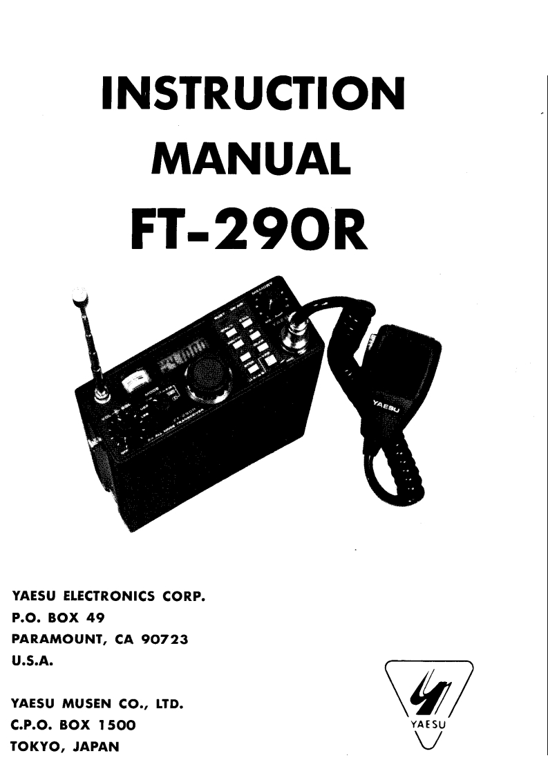 FT-290RInstructionand维修电器原理图手册