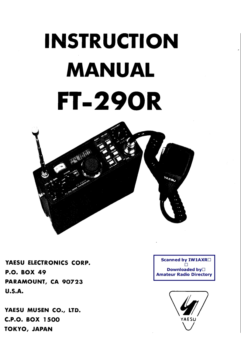 FT-290R_Manual操作说明书手册