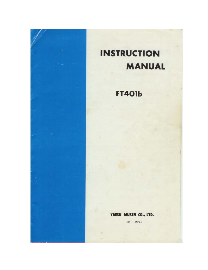 FT-401B_serv维修手册含电器原理图_user操作说明书手册_W0UI