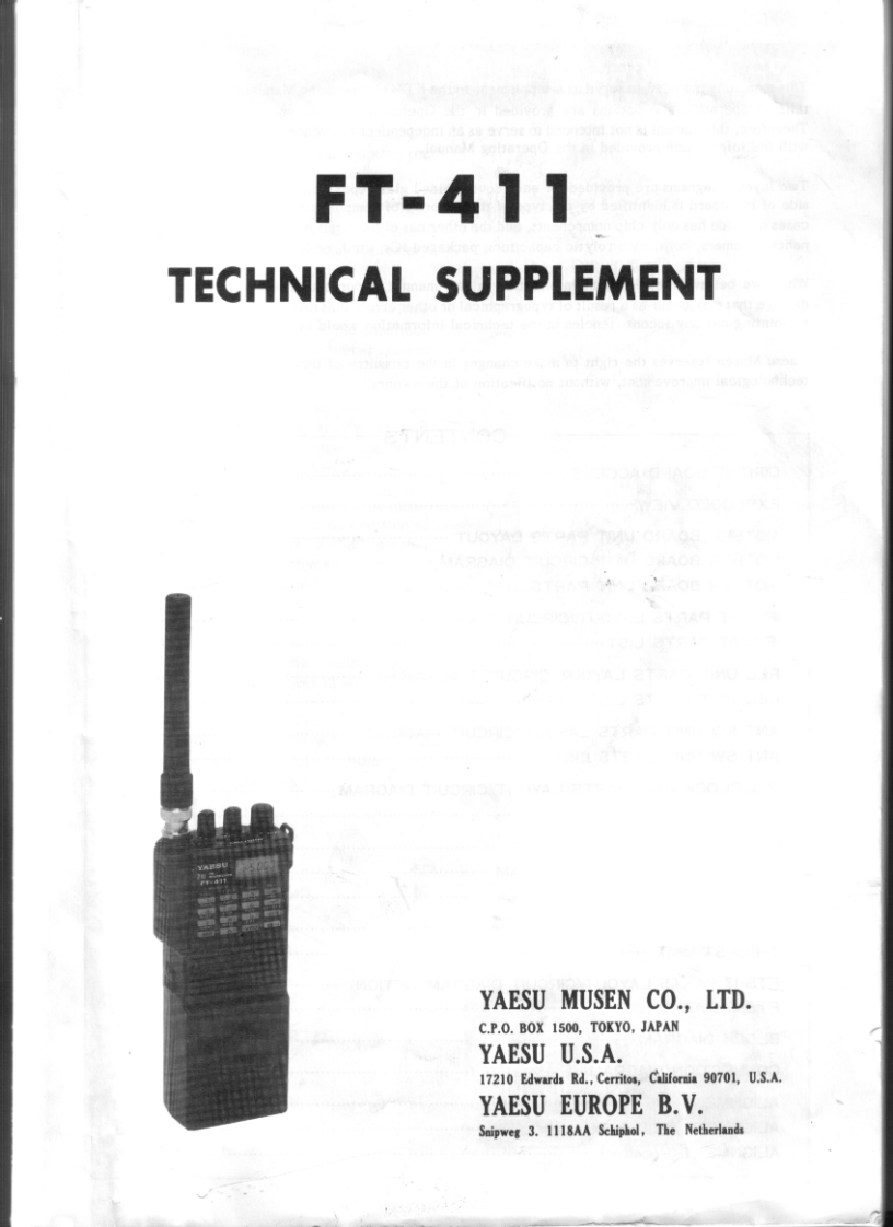 FT-411维修电器原理图手册
