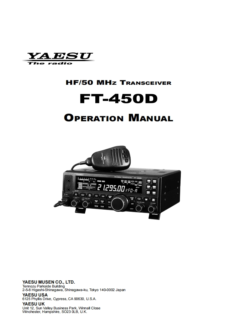 FT-450D_使用说明书手册_2020