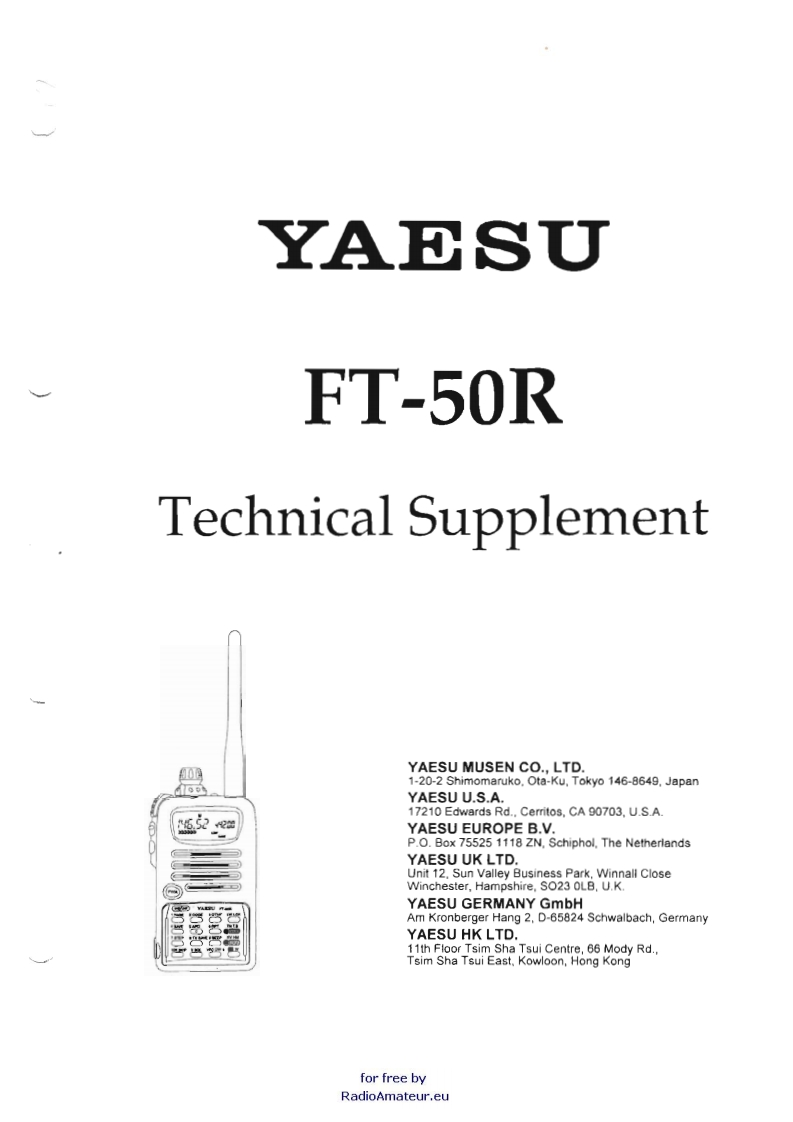 FT-50R_serv维修手册含电器原理图