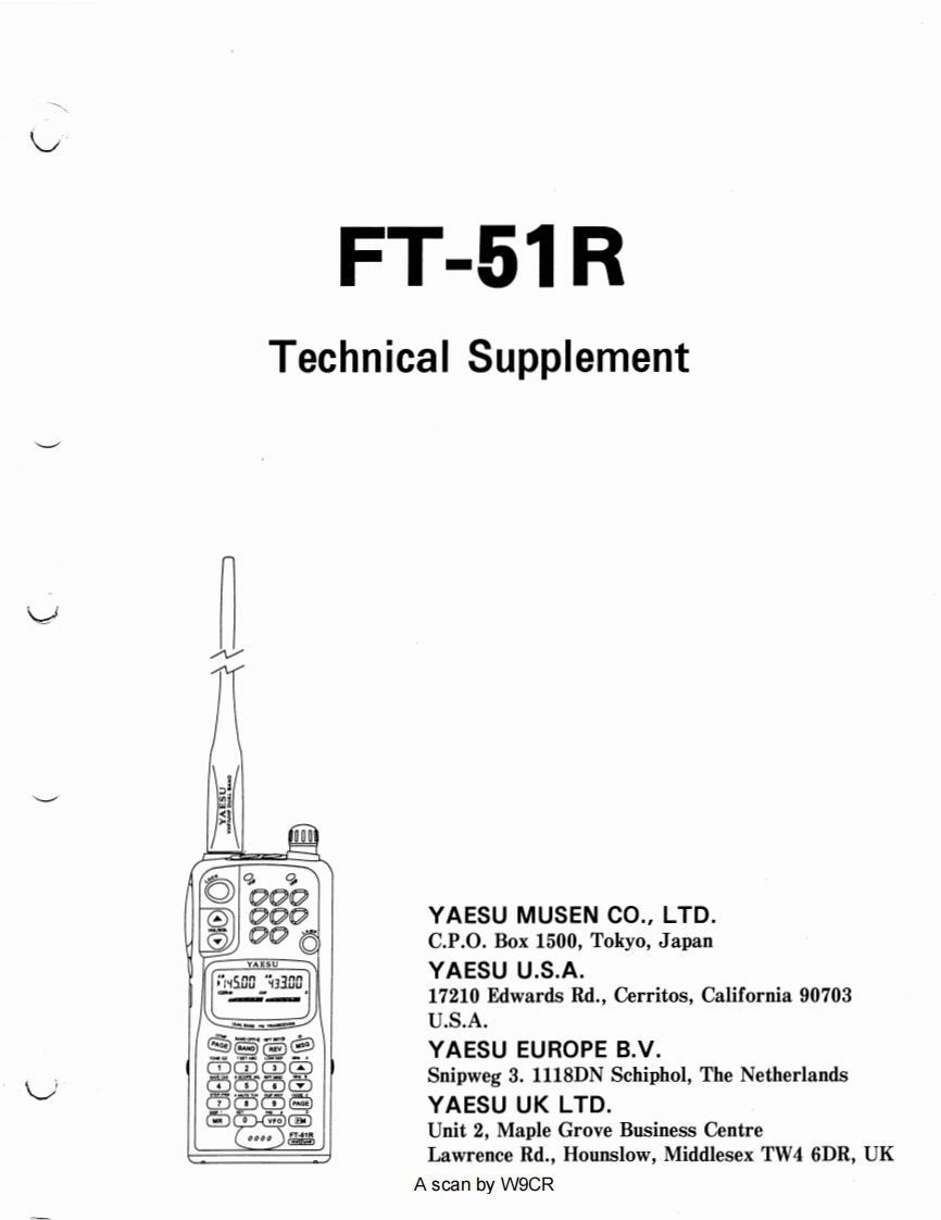 FT-51R_Technical_Supplement_Service_Manual维修维护手册