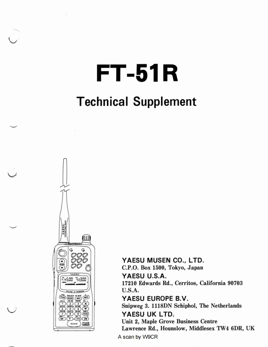 FT-51R_Technical_Supplement_Service_Manual维修维护手册