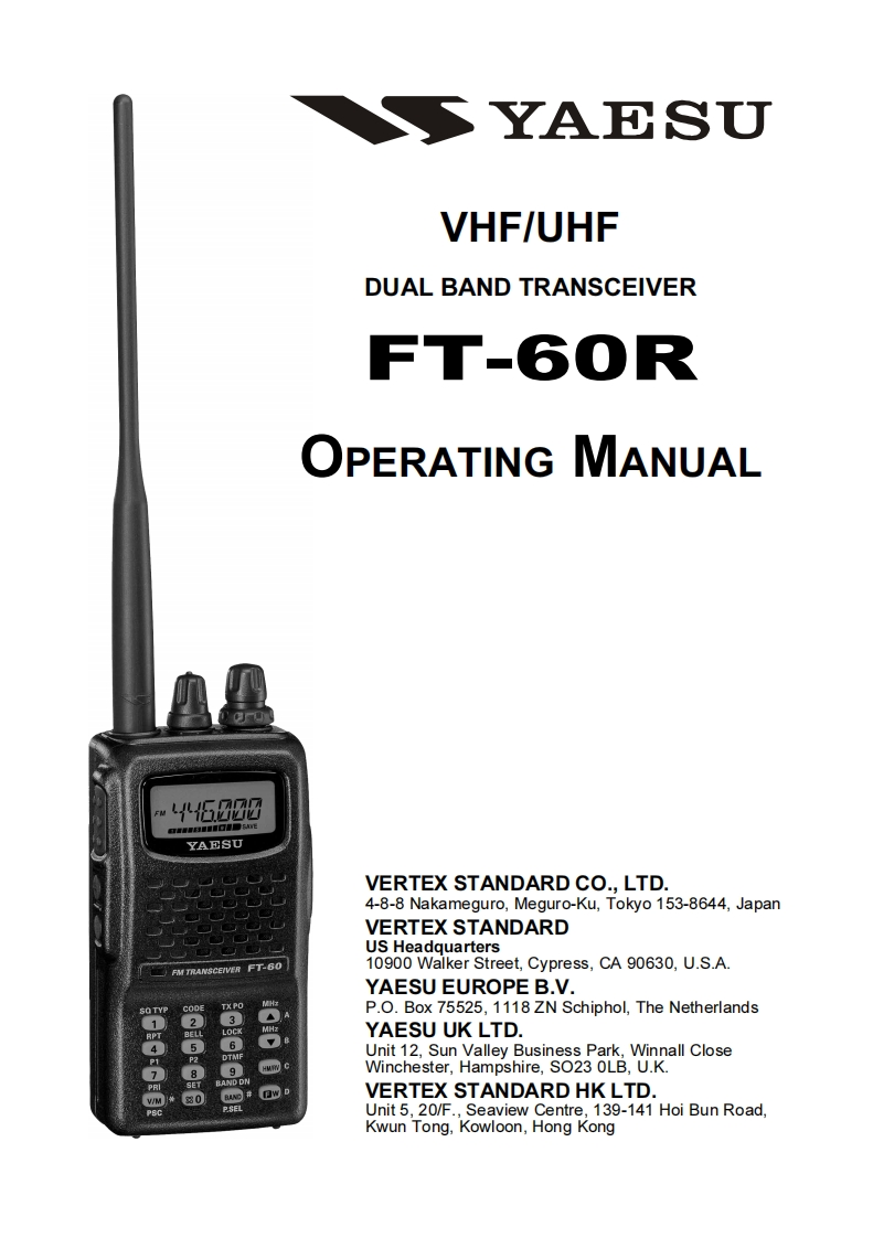 FT-60R_OM_ENG_EH017M101操作说明书手册