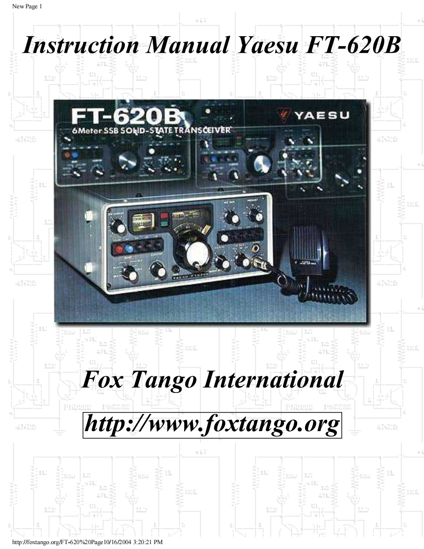 FT-620B_使用说明书手册_FoxTango