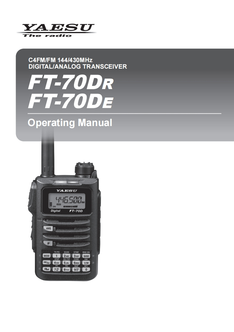 FT-70DR_DE_操作说明书手册_ENG