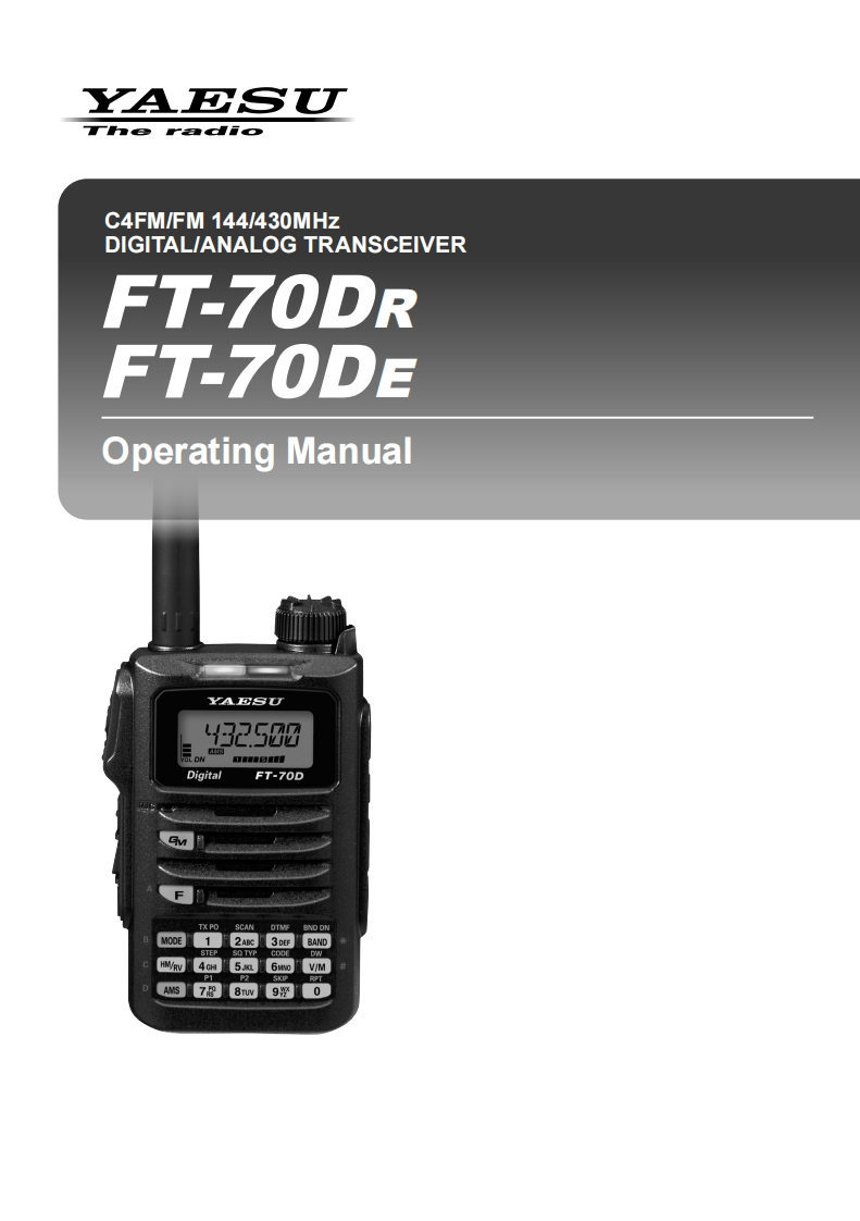 FT-70DR_DE_操作说明书手册_ENG_EH051M200_1706j-AO-1