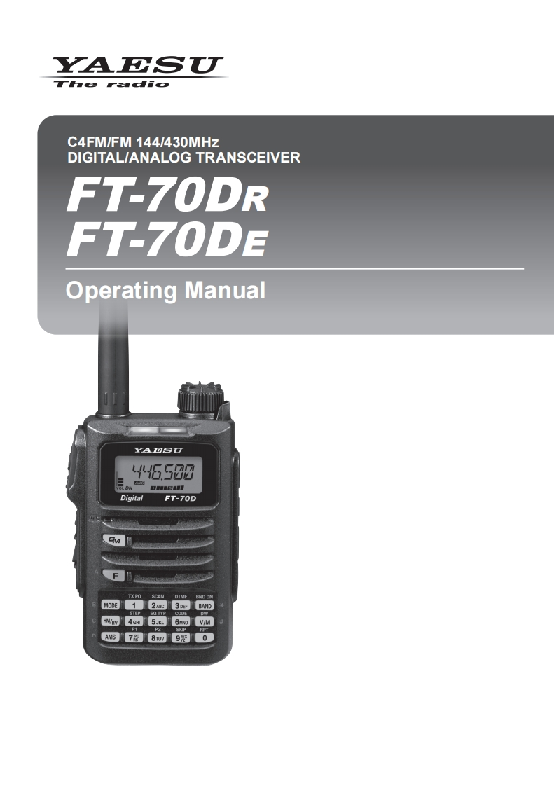 FT-70DR_DE_操作说明书手册_ENG_EH051M202_1809R-CY-1