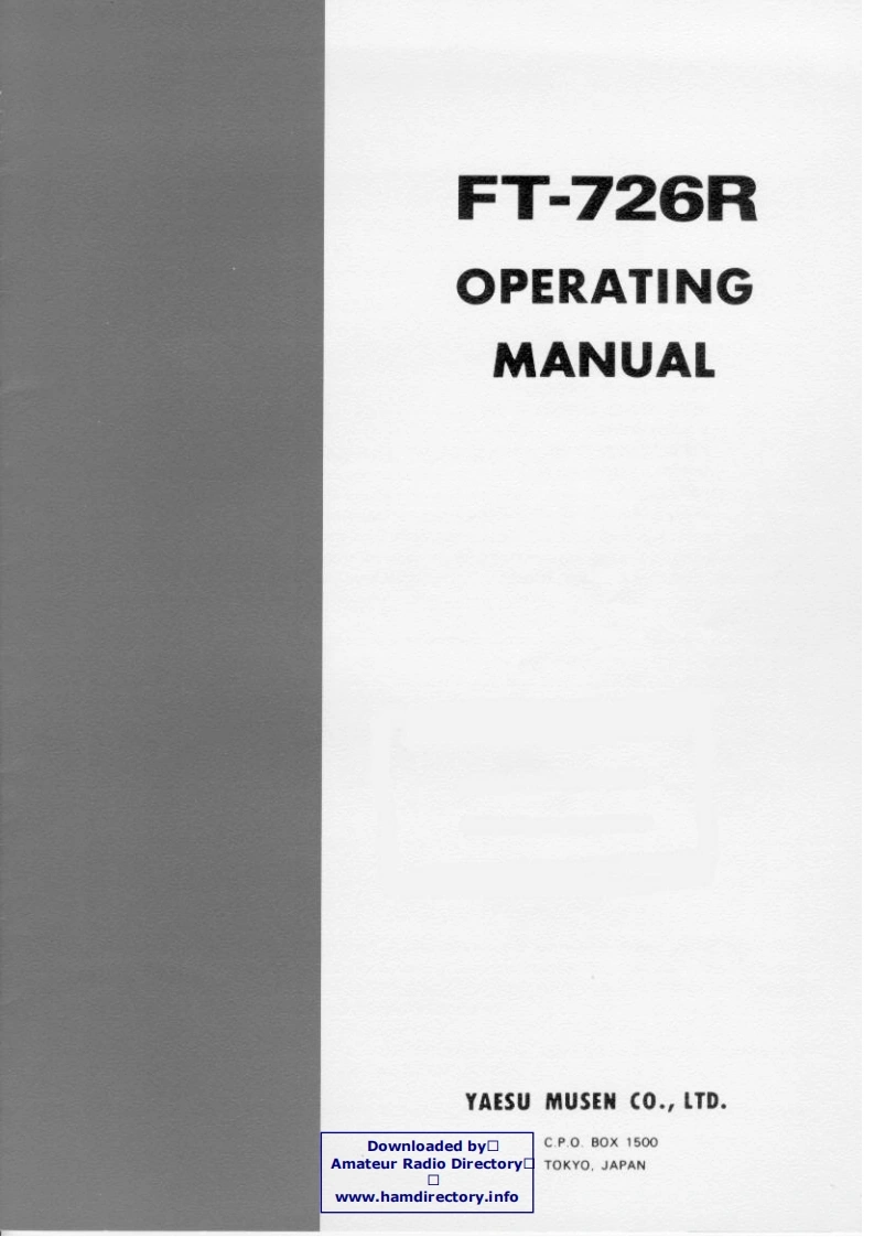 FT-726R_user操作说明书手册