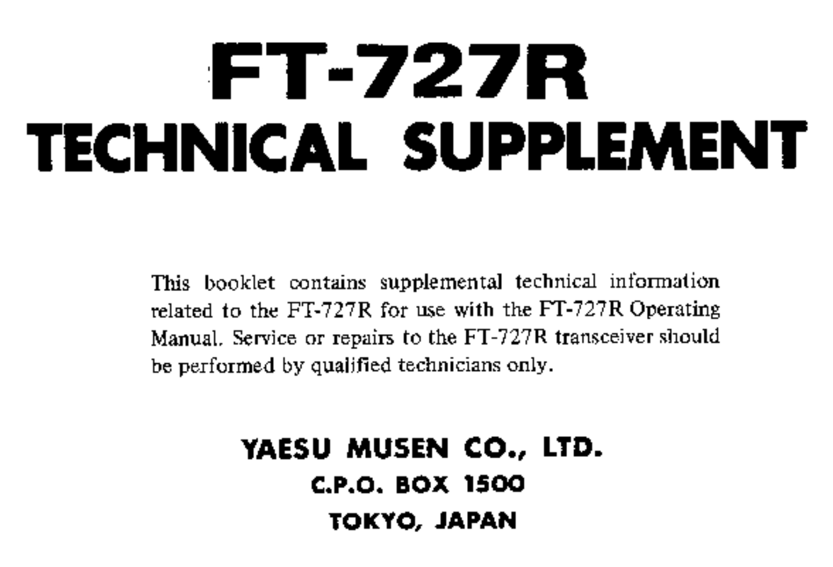 FT-727R维修电器原理图手册