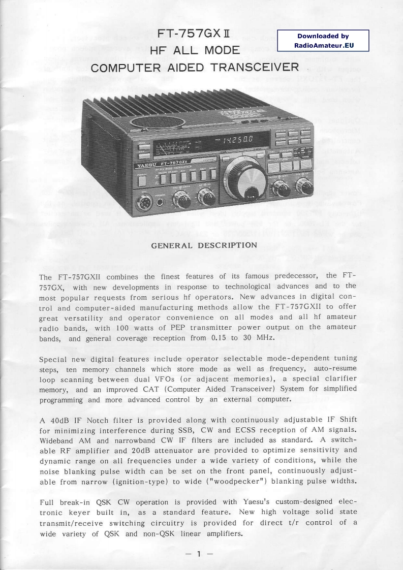 FT-757GX2_使用说明书手册_HB9FAX