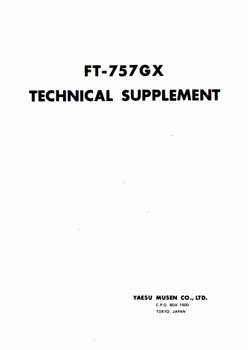 FT-757GX_Technical_Supplement维修手册含电器原理图