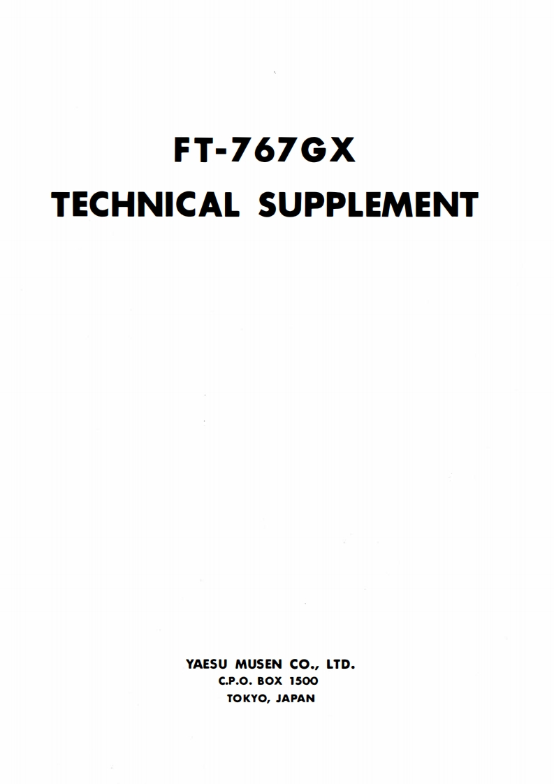 FT-767GX_Service_Manual维修手册含电器原理图