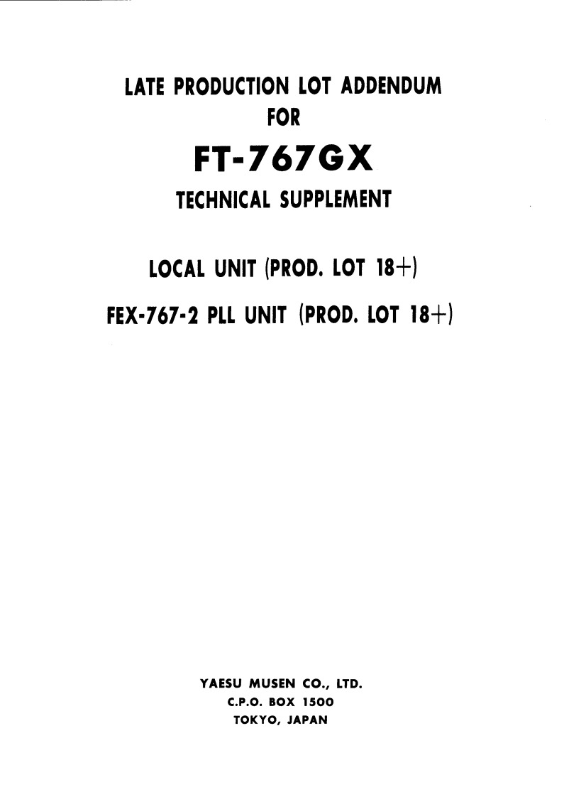 FT-767GX_维修说明书手册_addendum_after_1987