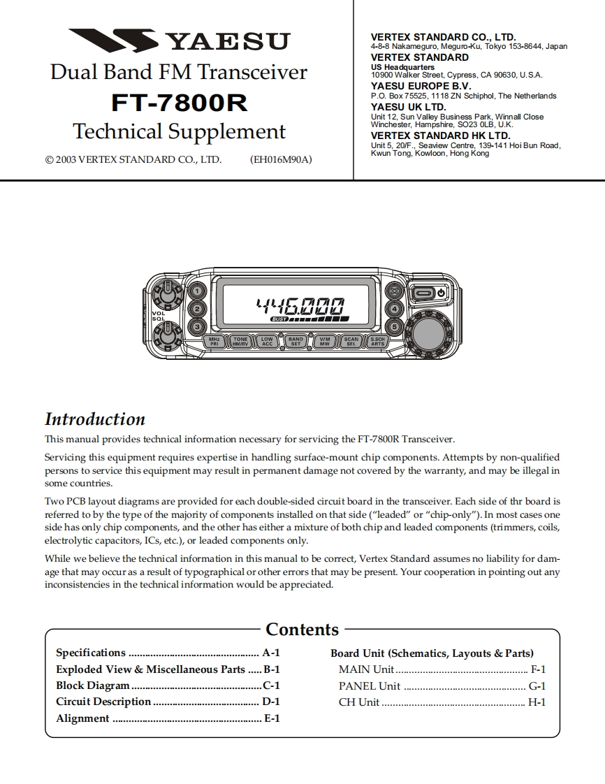 FT-7800R维修电器原理图手册