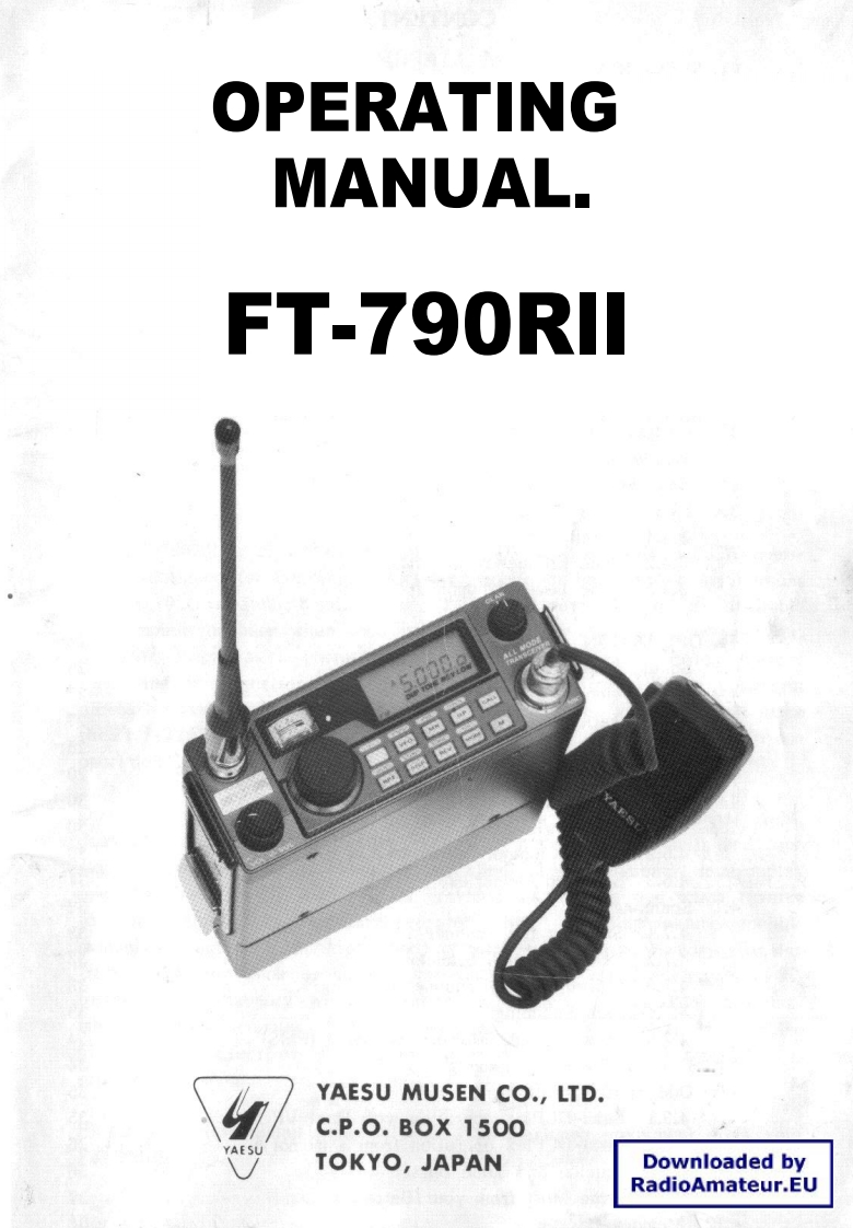 FT-790R2_user操作说明书手册