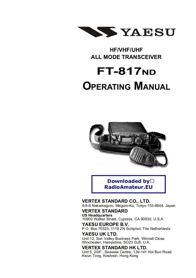 FT-817ND_user操作说明书手册