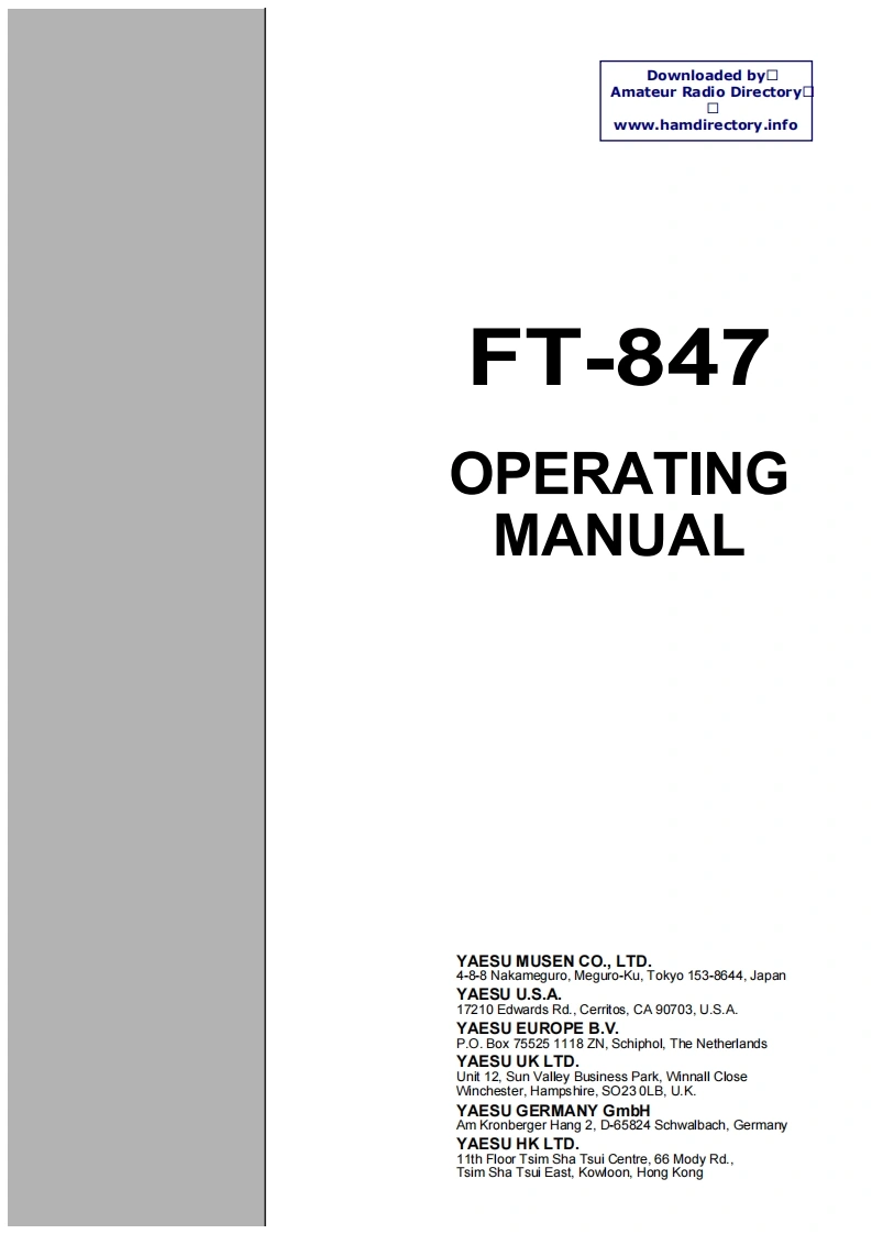 FT-847_使用说明书手册