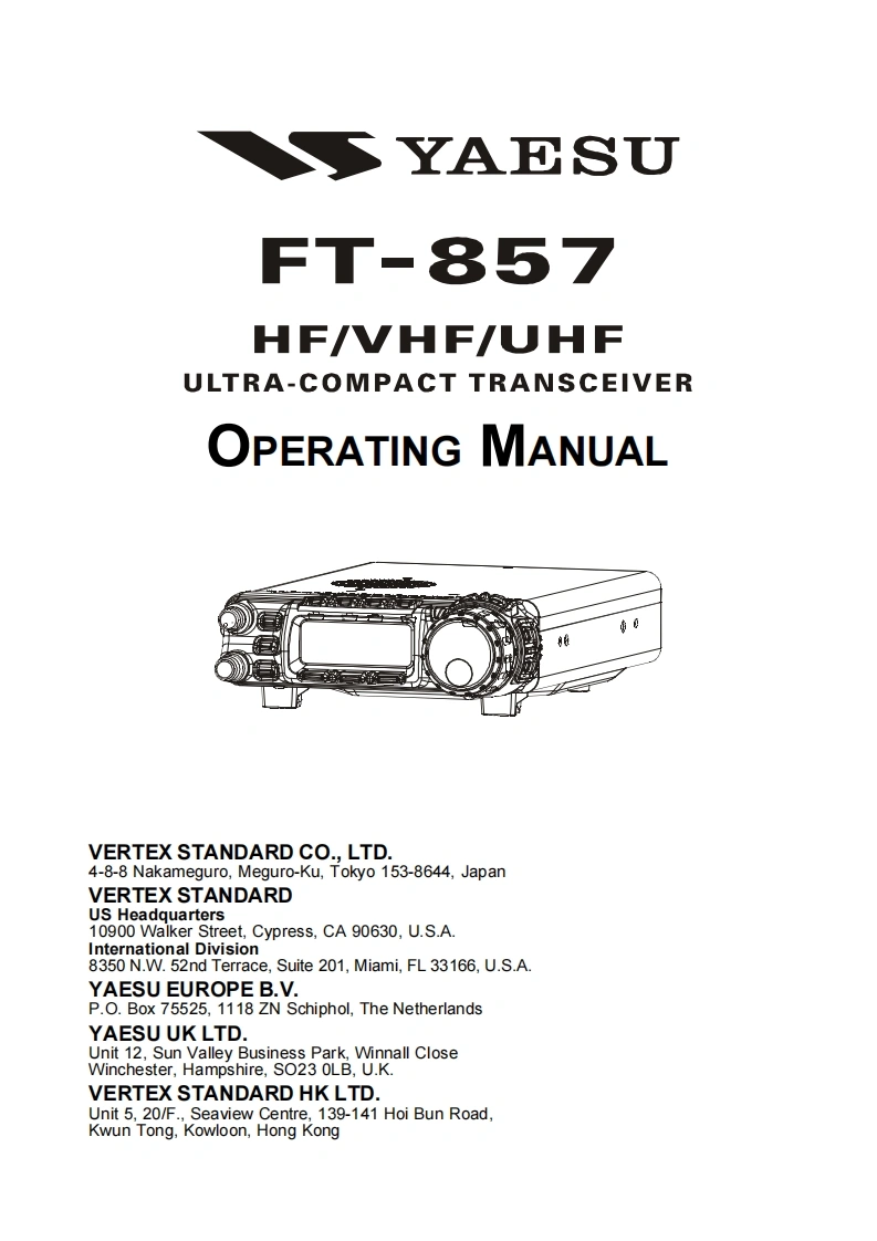 FT-857_Operating_操作说明书手册