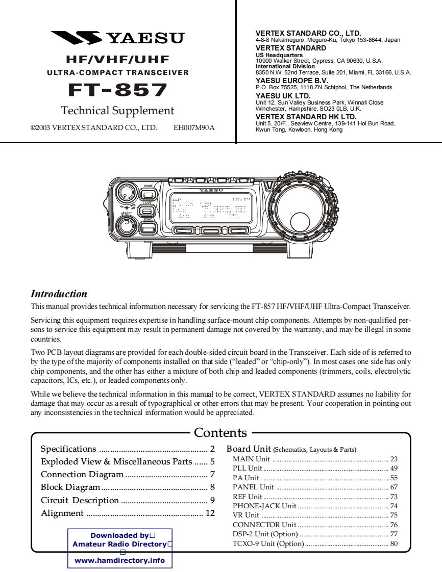FT-857_serv维修手册含电器原理图