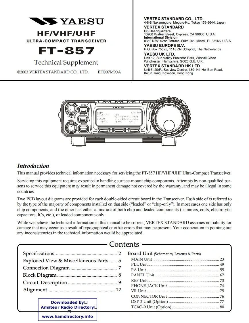FT-857_serv维修手册含电器原理图