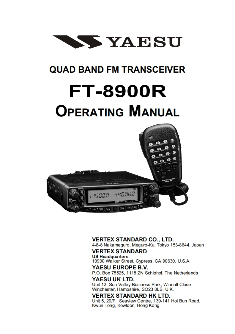 FT-8900R_操作说明书手册