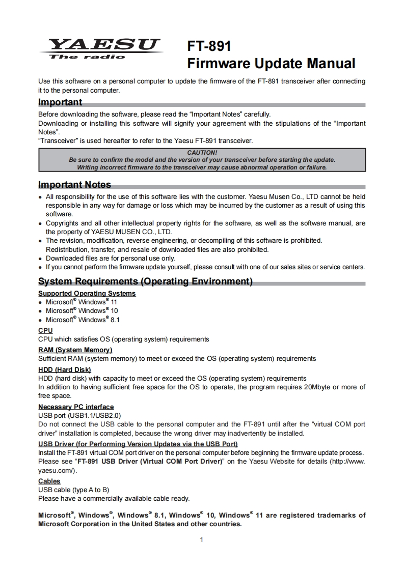 FT-891_Firmware_Ver_Up_使用说明书手册_ENG_2212-C