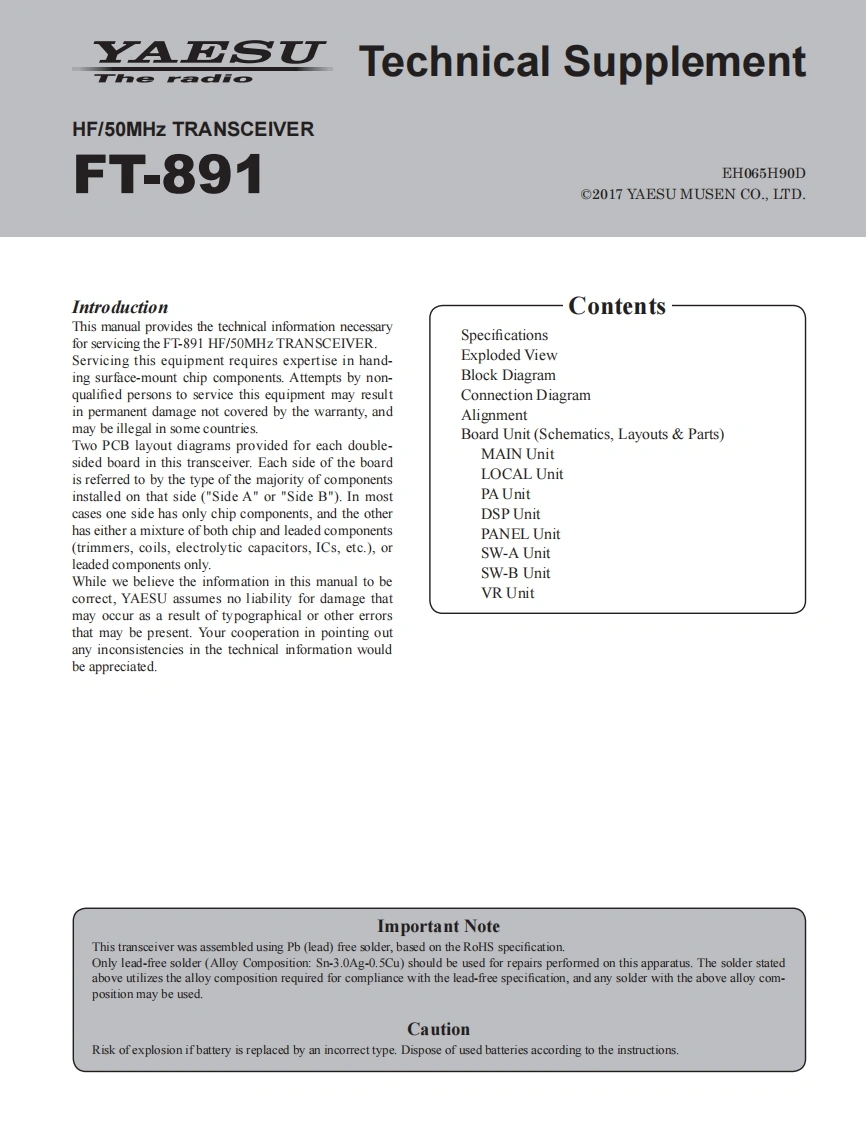 FT-891_serv维修手册含电器原理图_2017-找手册网