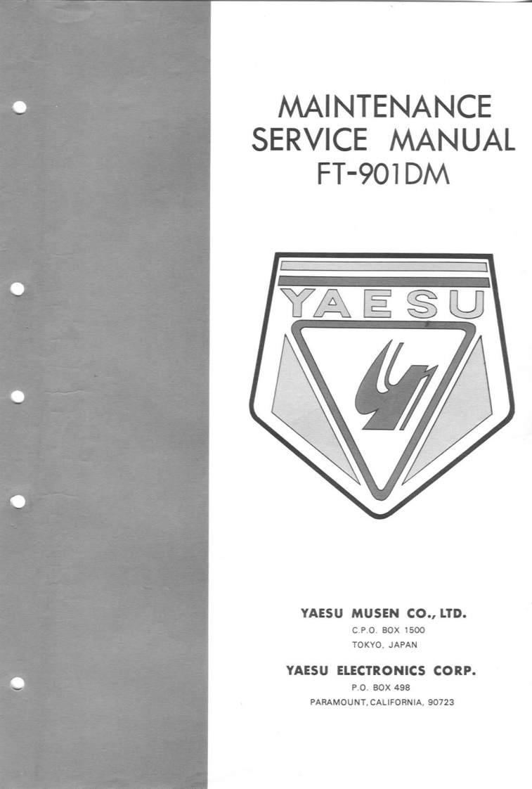 FT-901DM_Service_Manual维修手册含电器原理图