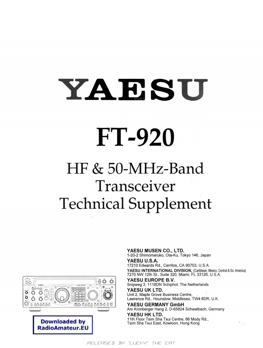 FT-920_serv维修手册含电器原理图