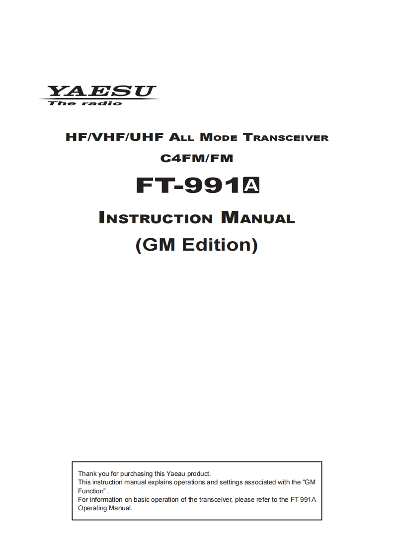 FT-991A_GM_ENG_1710-B使用说明书手册