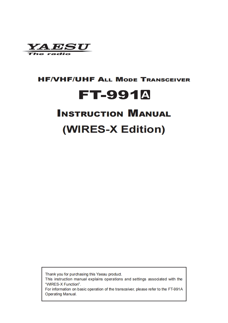 FT-991A_WIRES-X_ENG_1712-C使用说明书手册