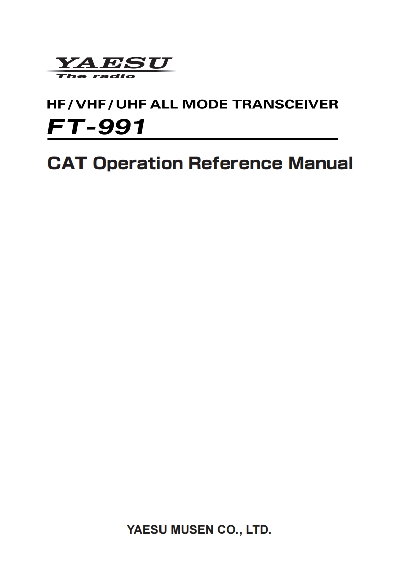 FT-991_CAT_操作说明书手册_ENG_1612-D0