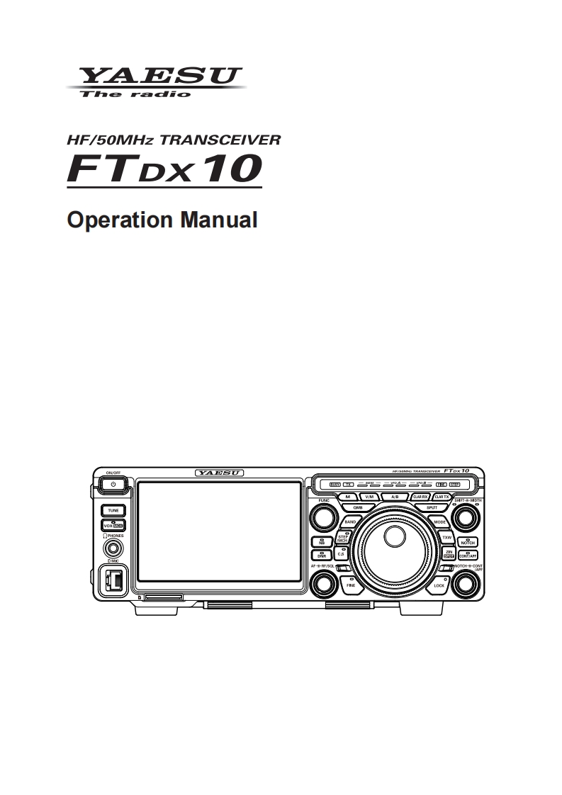 FT-DX10_Manual操作说明书手册
