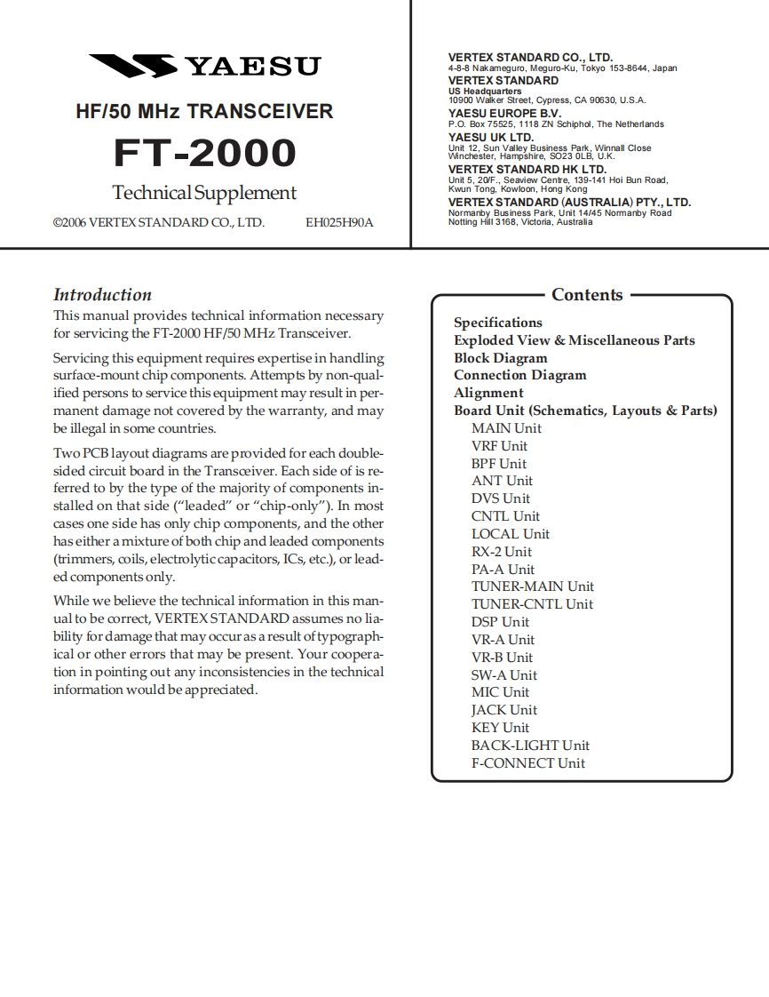 FT2000ServiceManual维修电器原理图手册