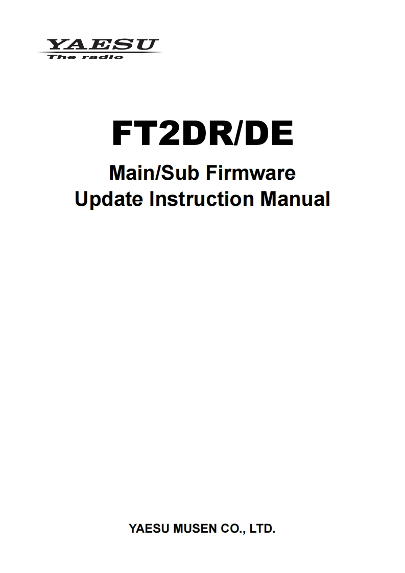FT2DR_DE_MAIN_SUB_Firmware_Ver_Up_使用说明书手册_ENG_1804-D