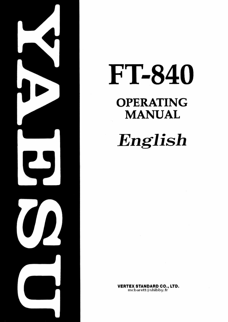 FT840-User_Manual操作说明书手册